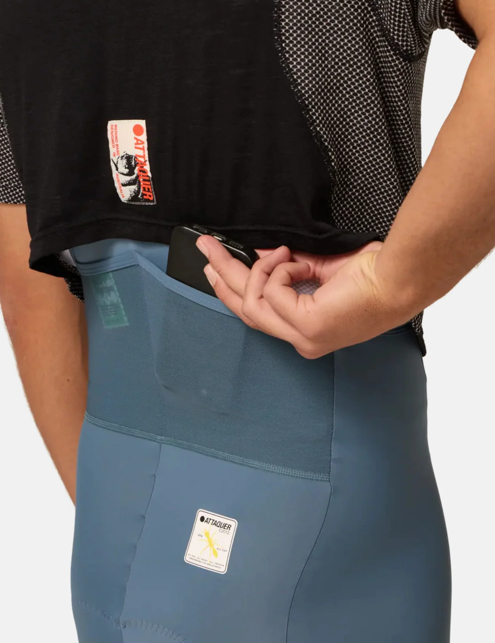 Attaquer All Day Cargo Bib Short - Steel Grey - Image 3