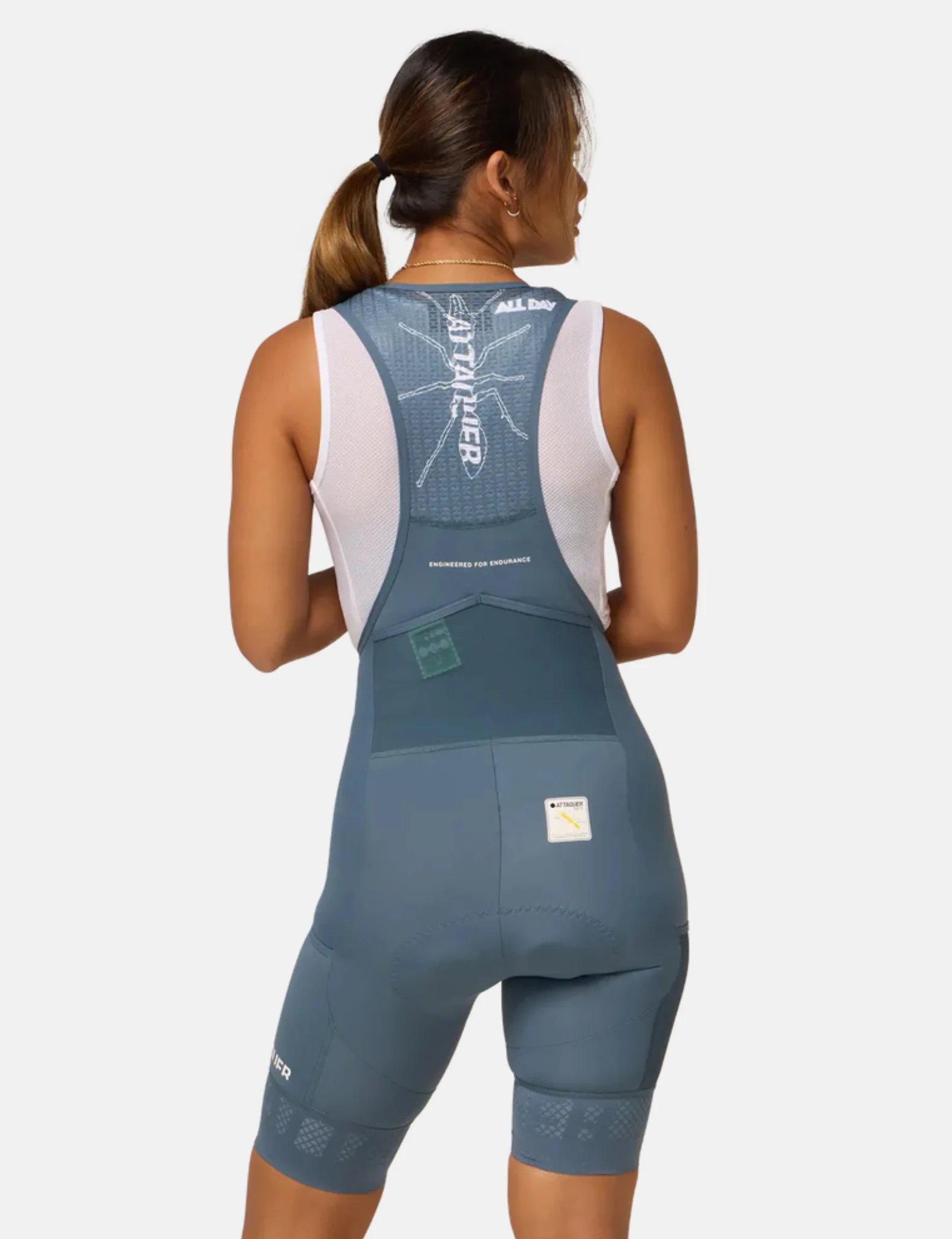 Attaquer Womens All Day Cargo Bib Shorts - Steel Grey - Image 4