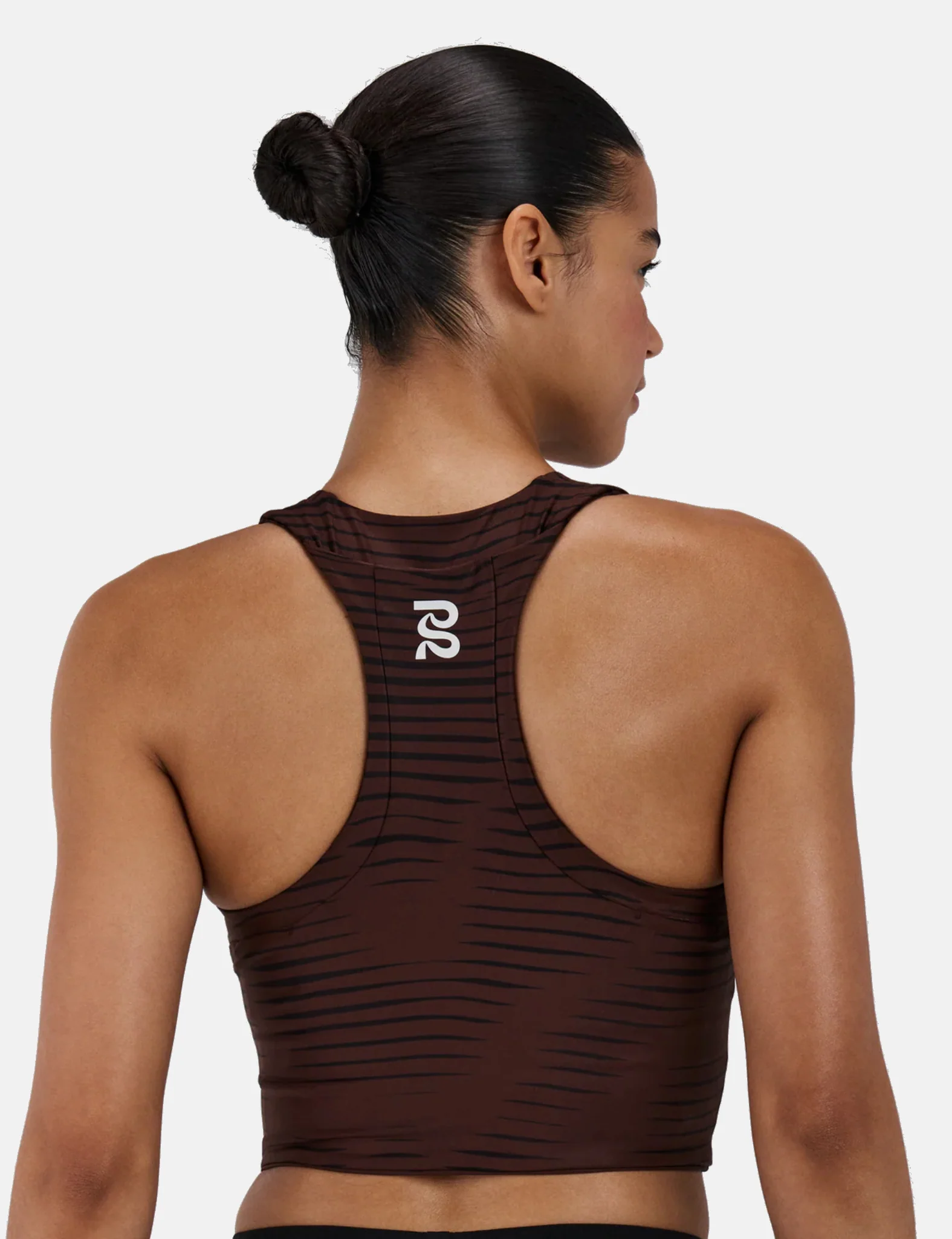 Bandit Women's Stamina Race Crop Top (Organic Stripe) - Cacao Brown - Image 4