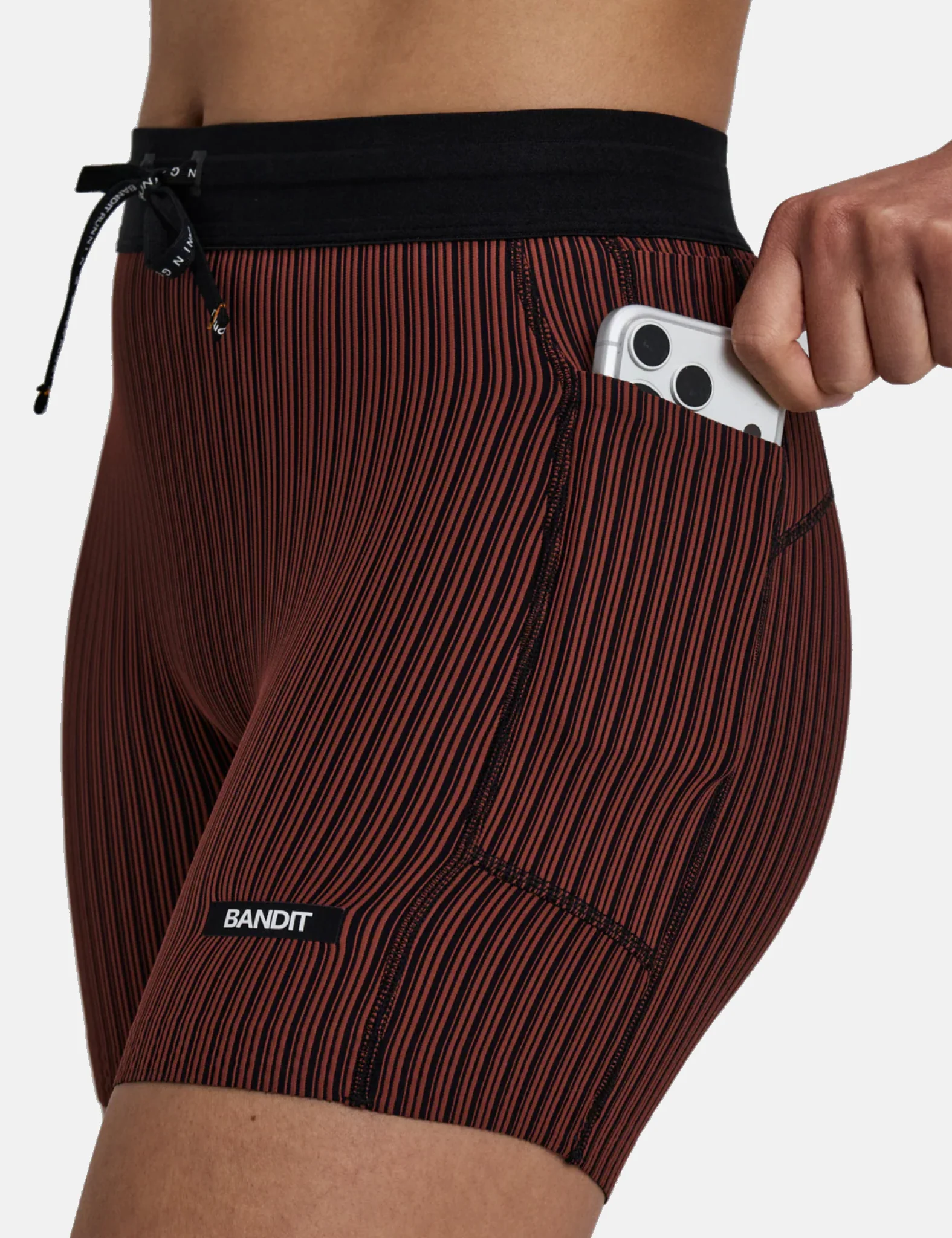 Bandit Women's Striped Cadence 5" Compression Shorts - Mahogany Brown - Image 6