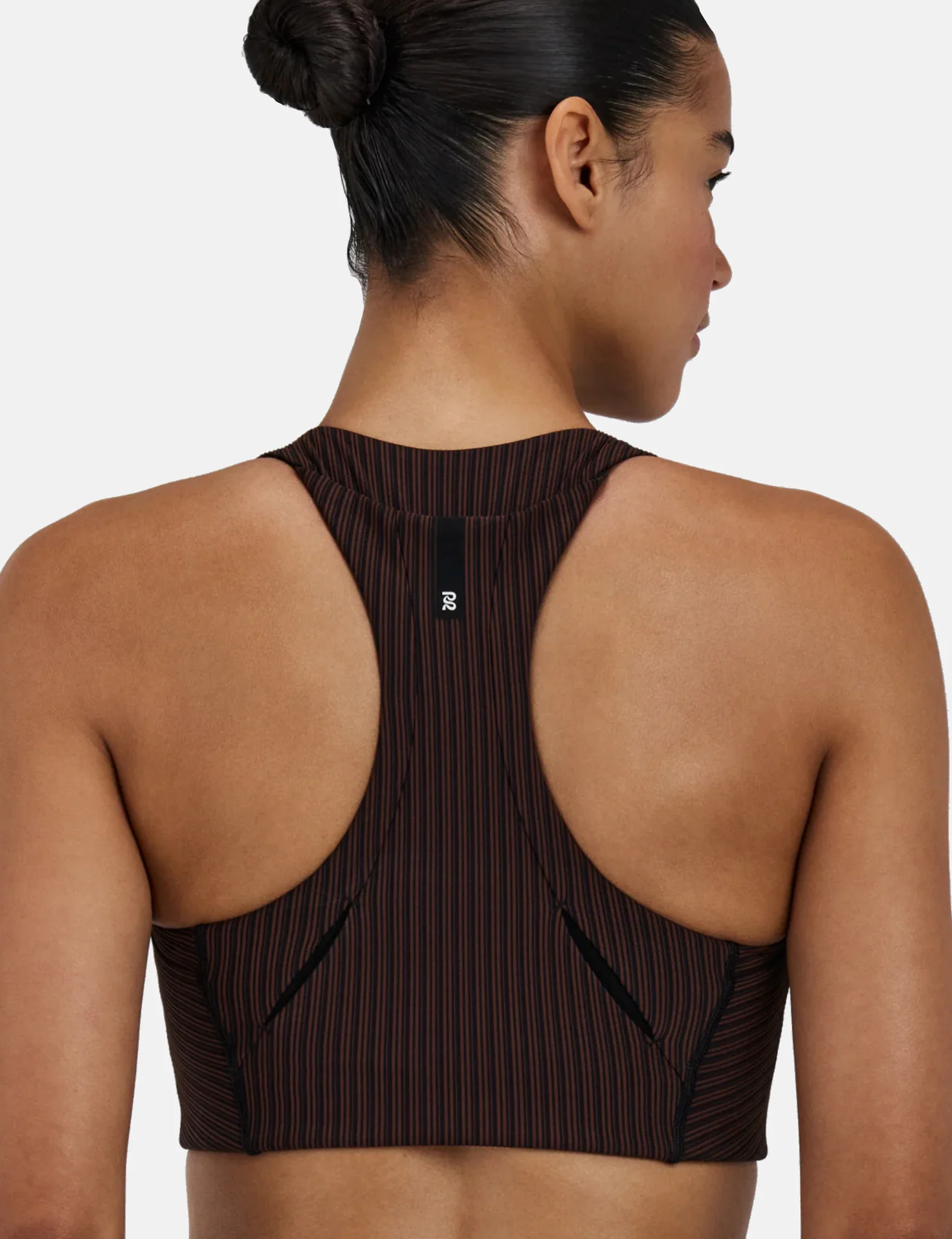 Bandit Women's Striped Cadence™ Longline Bra - Cacao Brown/Black - Image 3