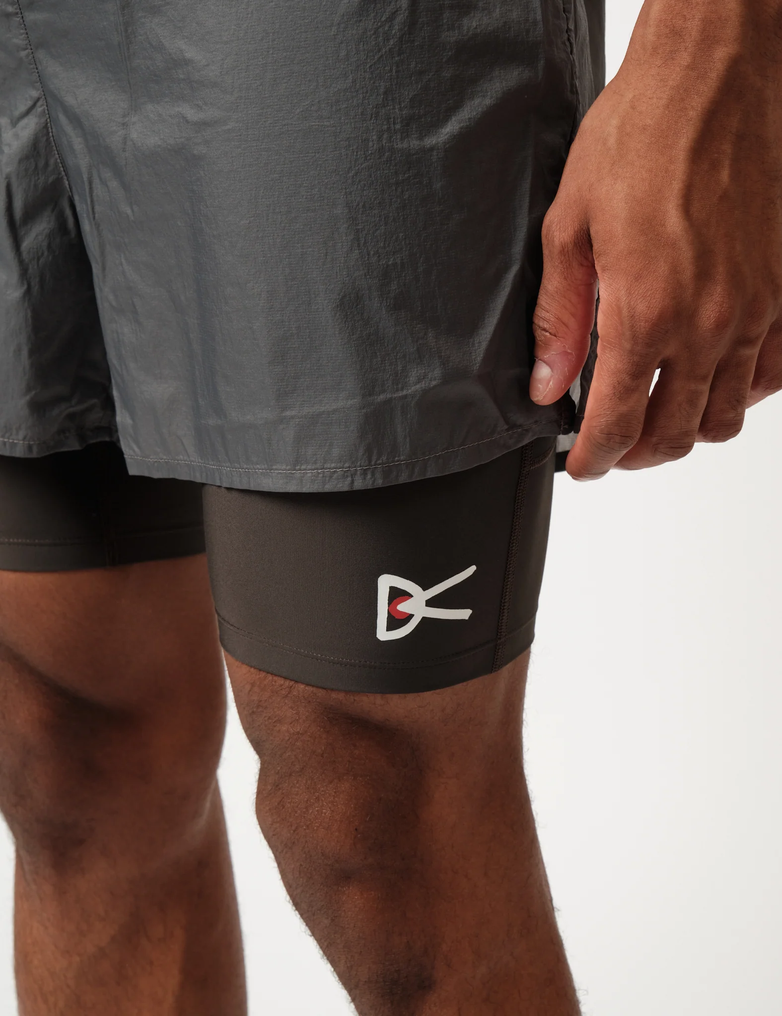 District Vision Ripstop Layered Trail Shorts - Charcoal-Slate Brown - Image 2