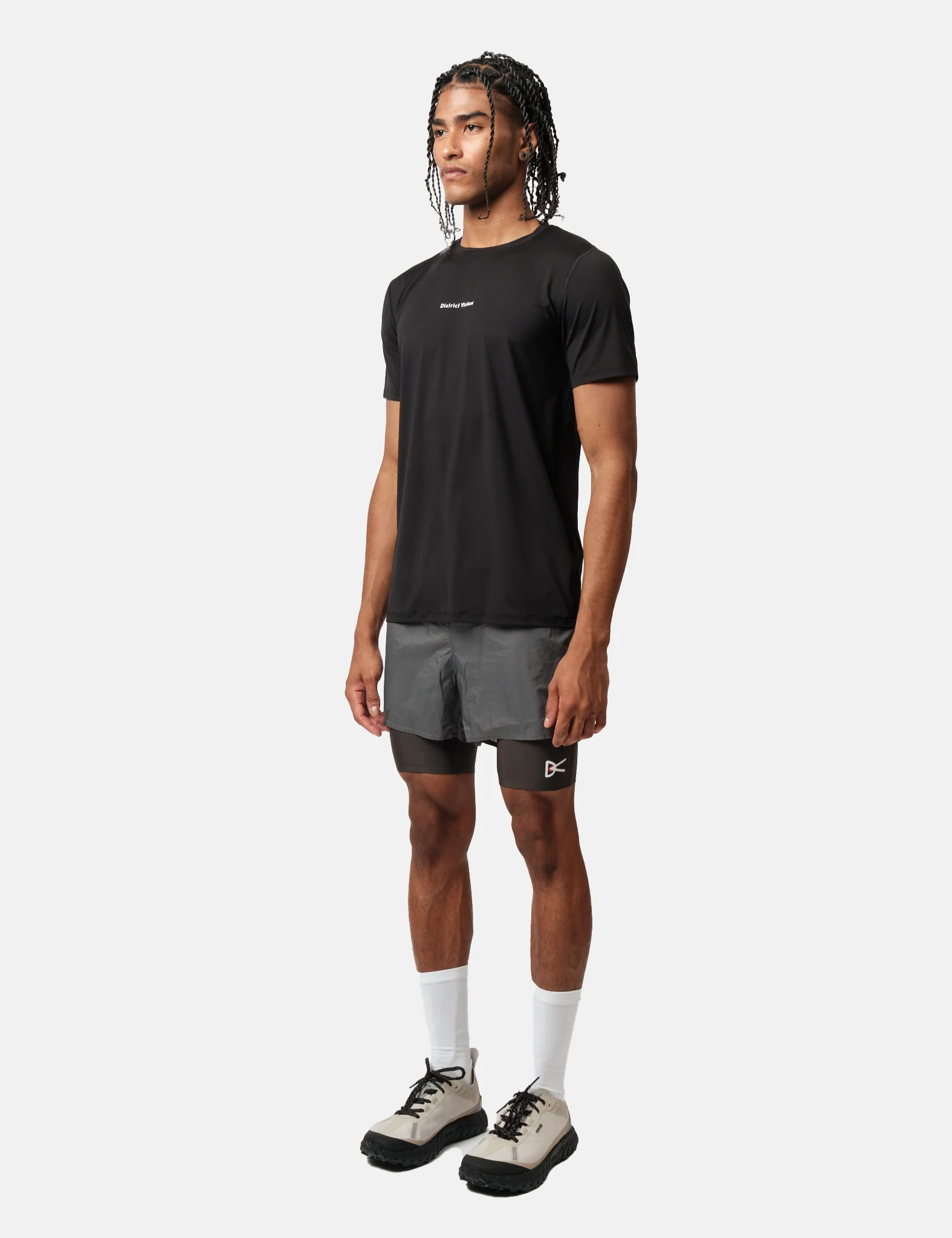 District Vision Ripstop Layered Trail Shorts - Charcoal-Slate Brown - Image 4