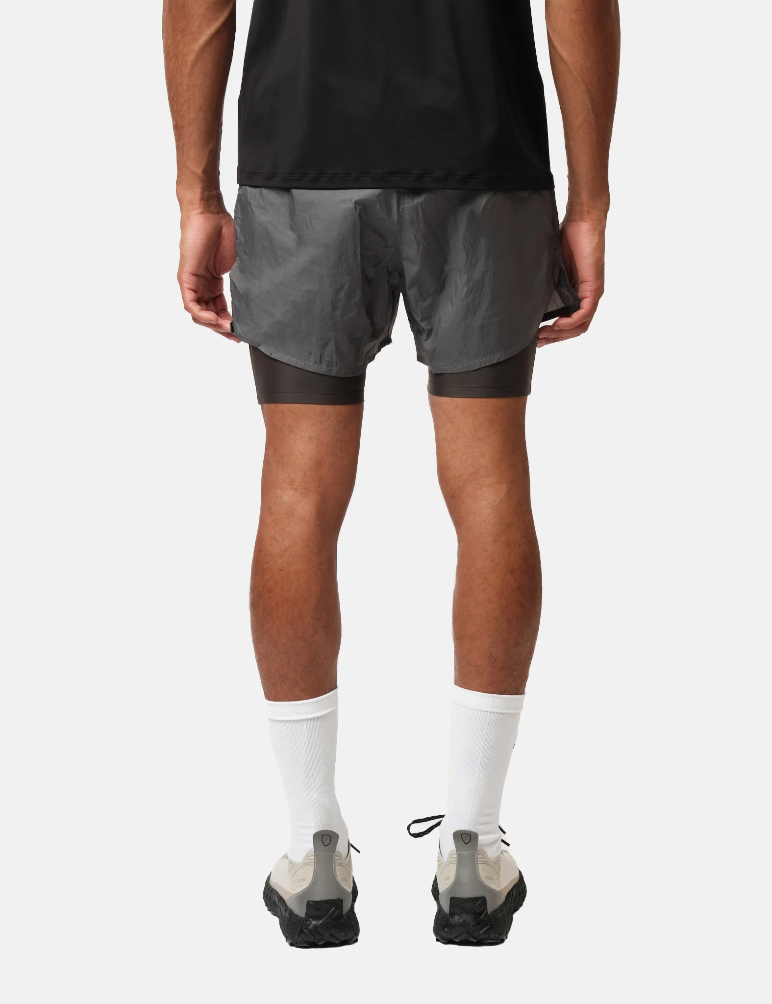 District Vision Ripstop Layered Trail Shorts - Charcoal-Slate Brown - Image 5