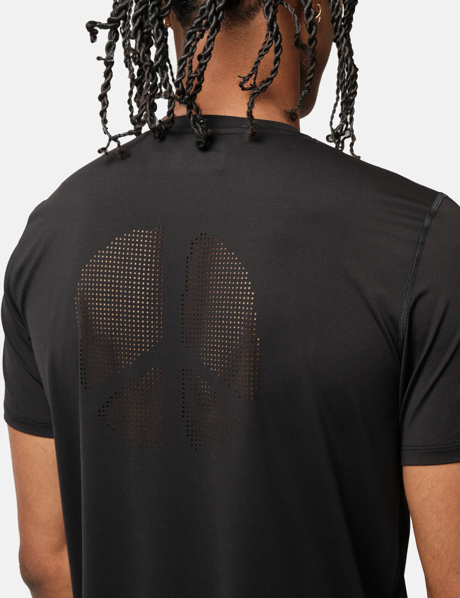 District Vision Ultralight Aloe Short Sleeve T-Shirt - Black Wordmark - Image 2
