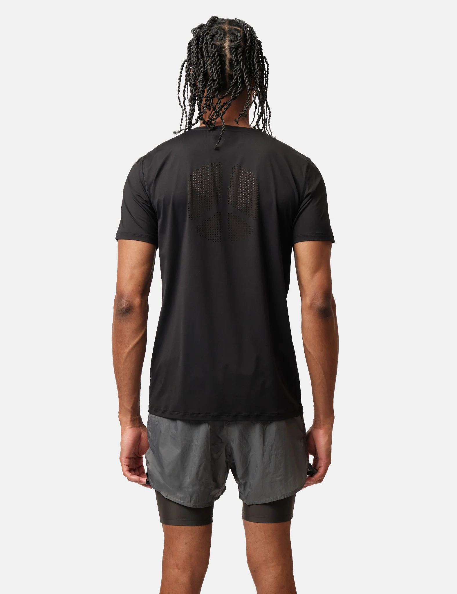 District Vision Ultralight Aloe Short Sleeve T-Shirt - Black Wordmark - Image 6