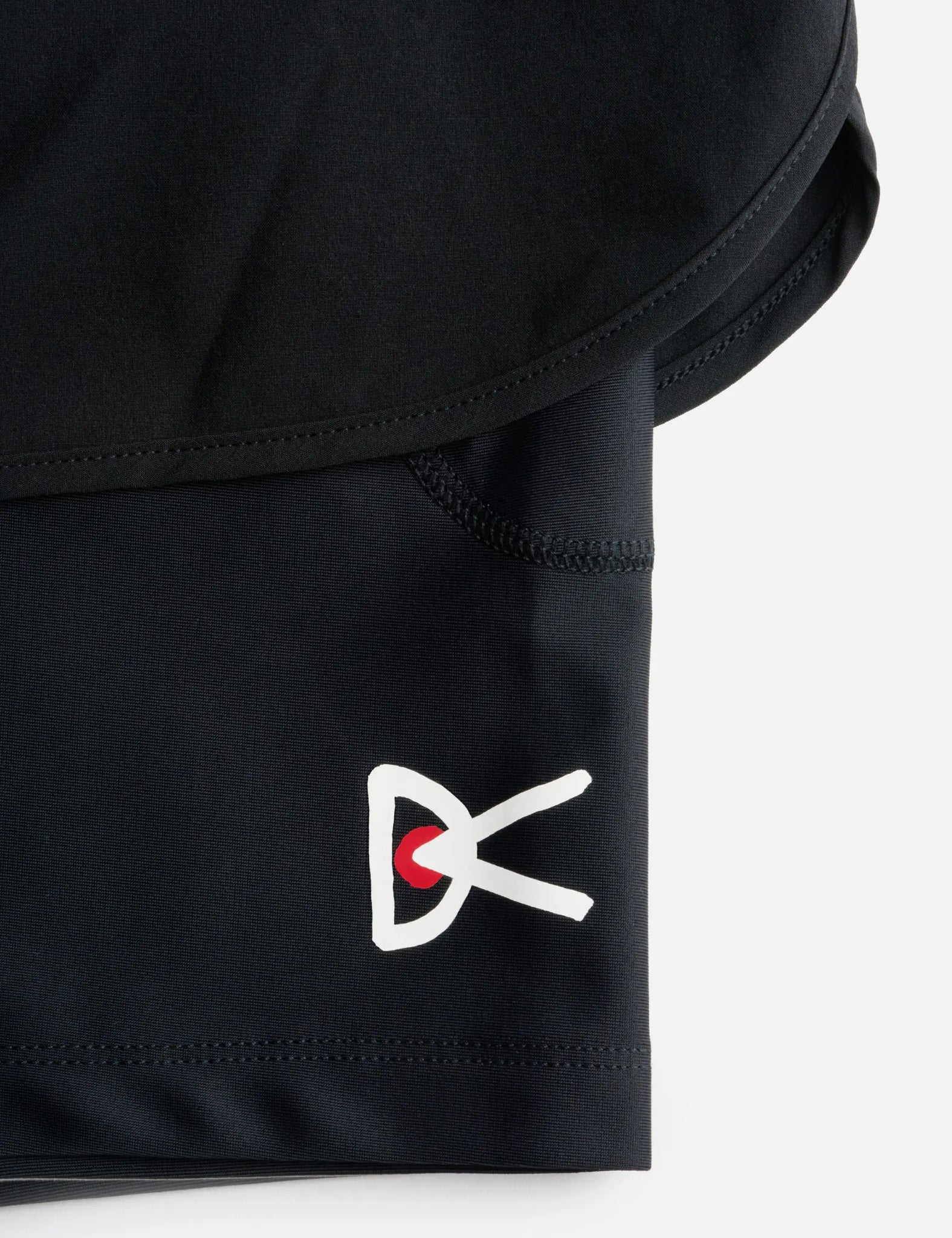 District Vision Womens Layered Trail Shorts - Black-Black - Image 3