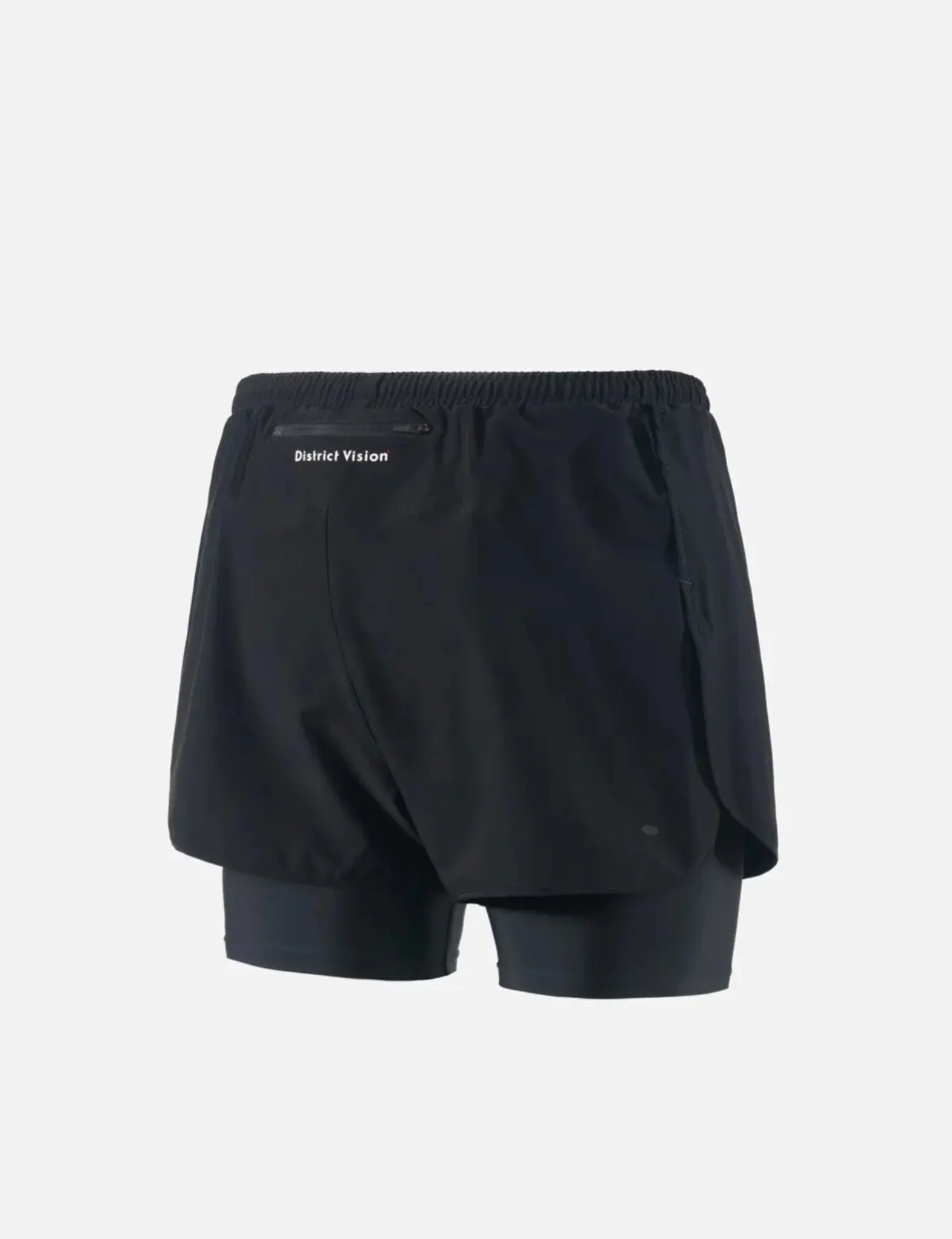 District Vision Womens Layered Trail Shorts - Black-Black - Image 4