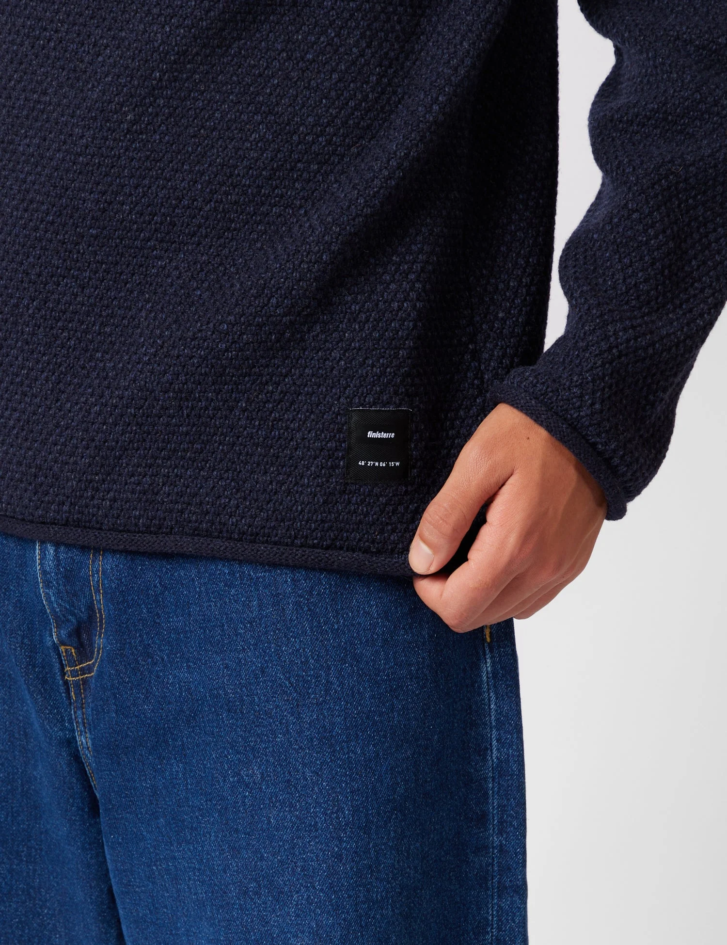 Finisterre Barents Jumper (Wool Mix) - Indigo Blue - Image 3