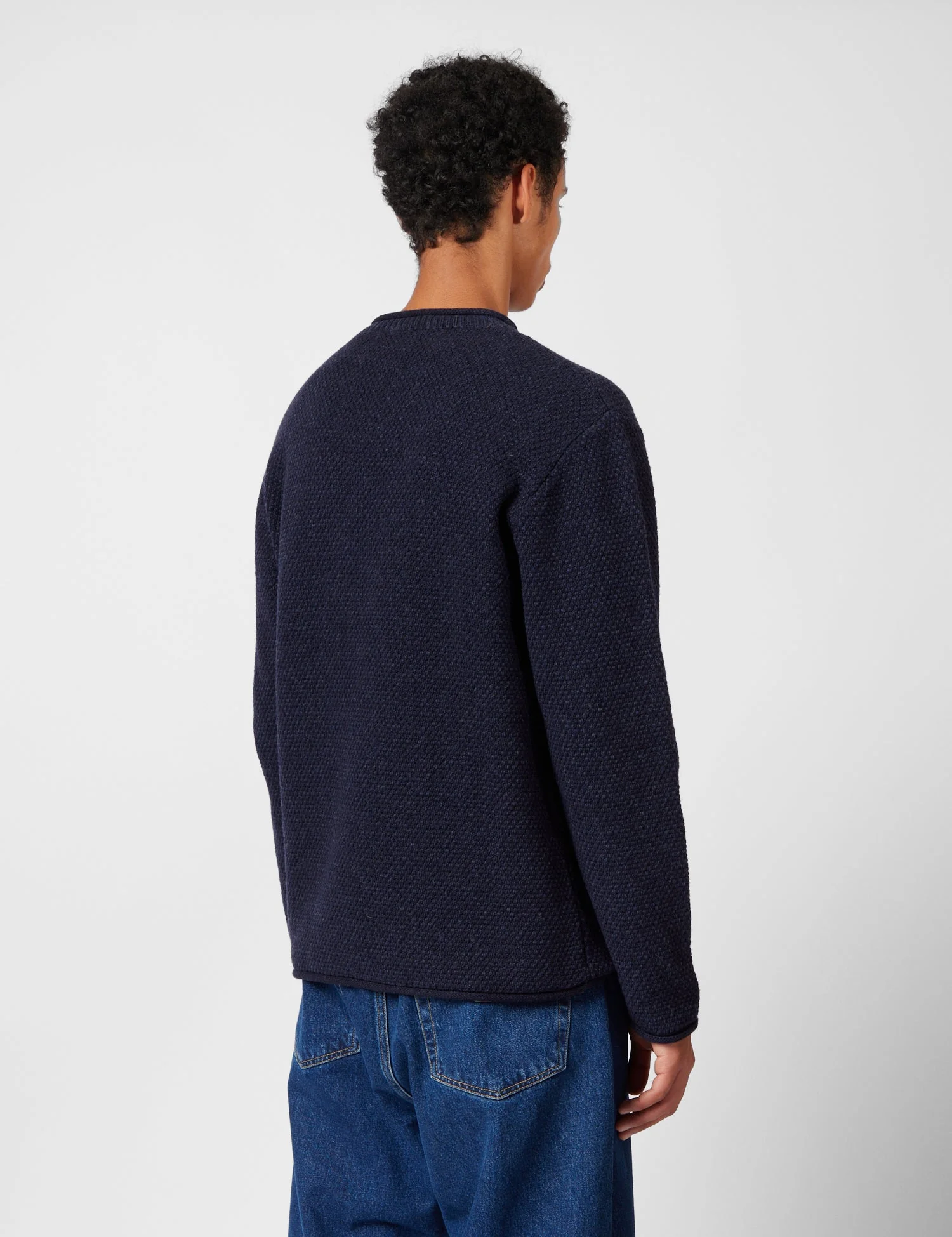 Finisterre Barents Jumper (Wool Mix) - Indigo Blue - Image 4
