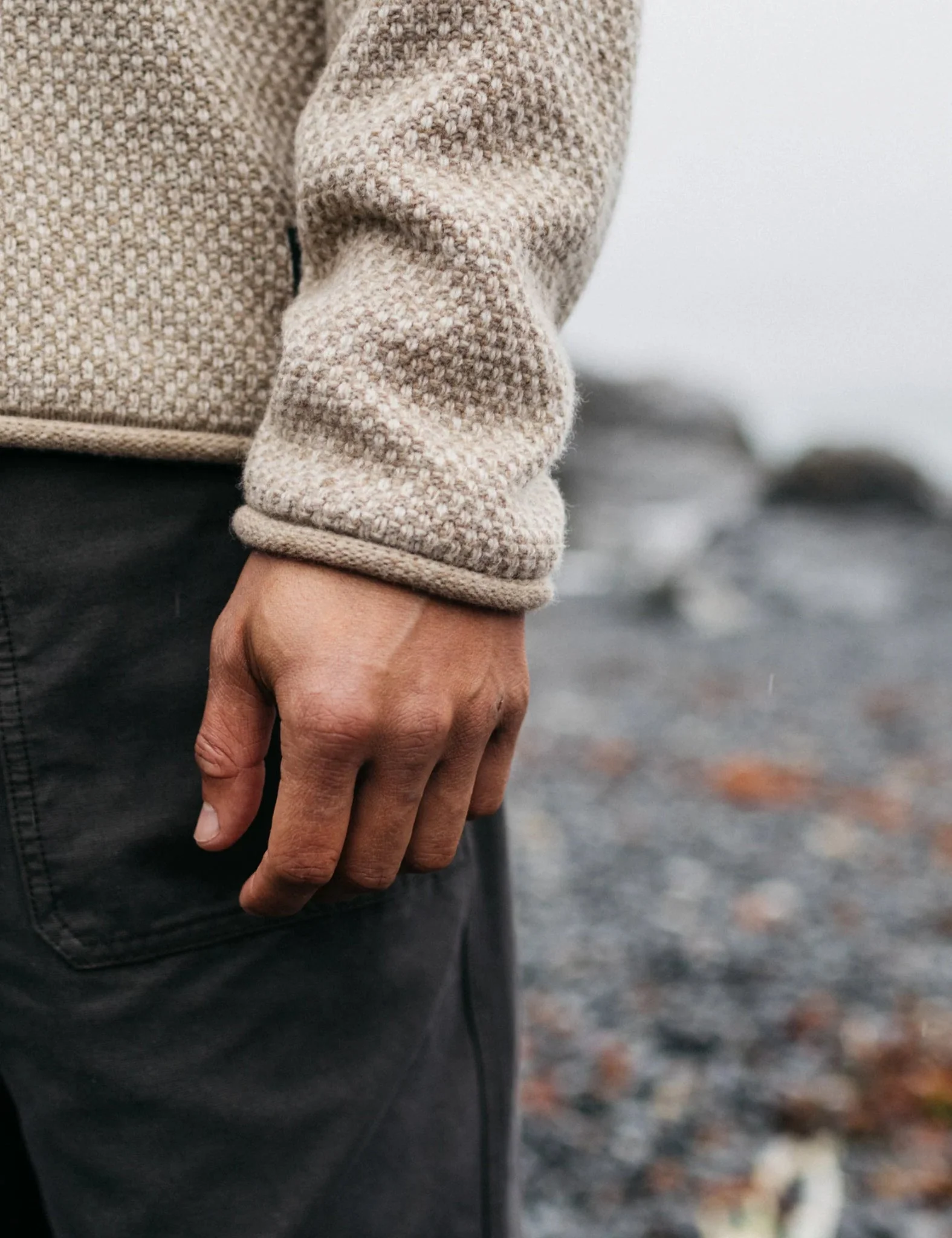 Finisterre Barents Jumper (Wool Mix) - Oatmeal - Image 6