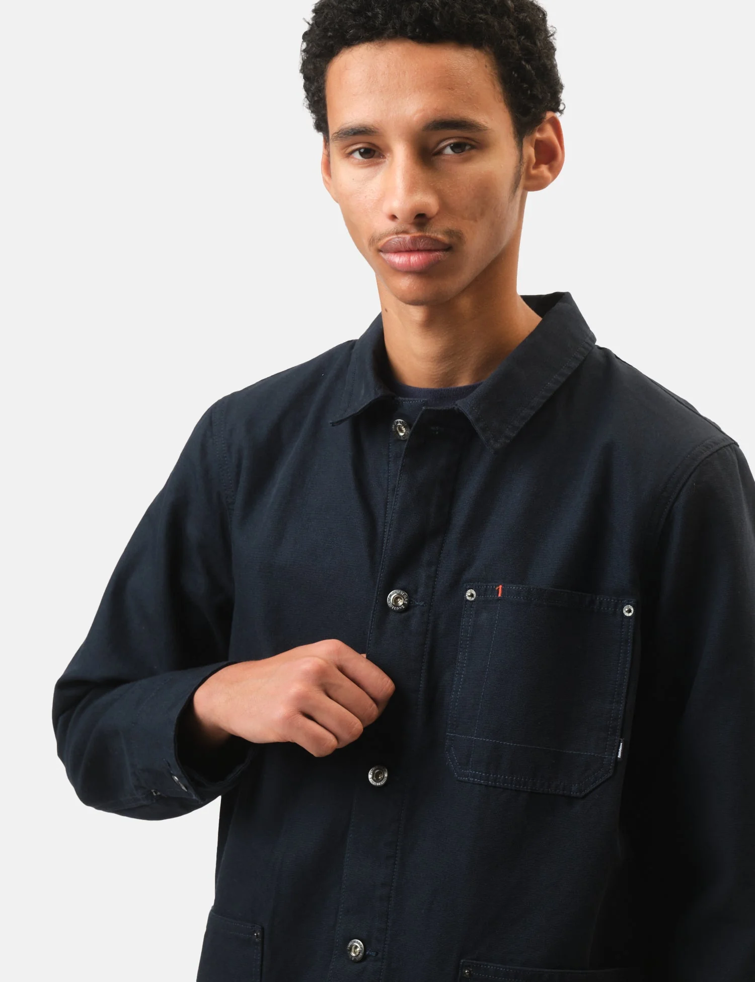 Finisterre Basset Flannel Lined Jacket - Navy Blue - Image 2