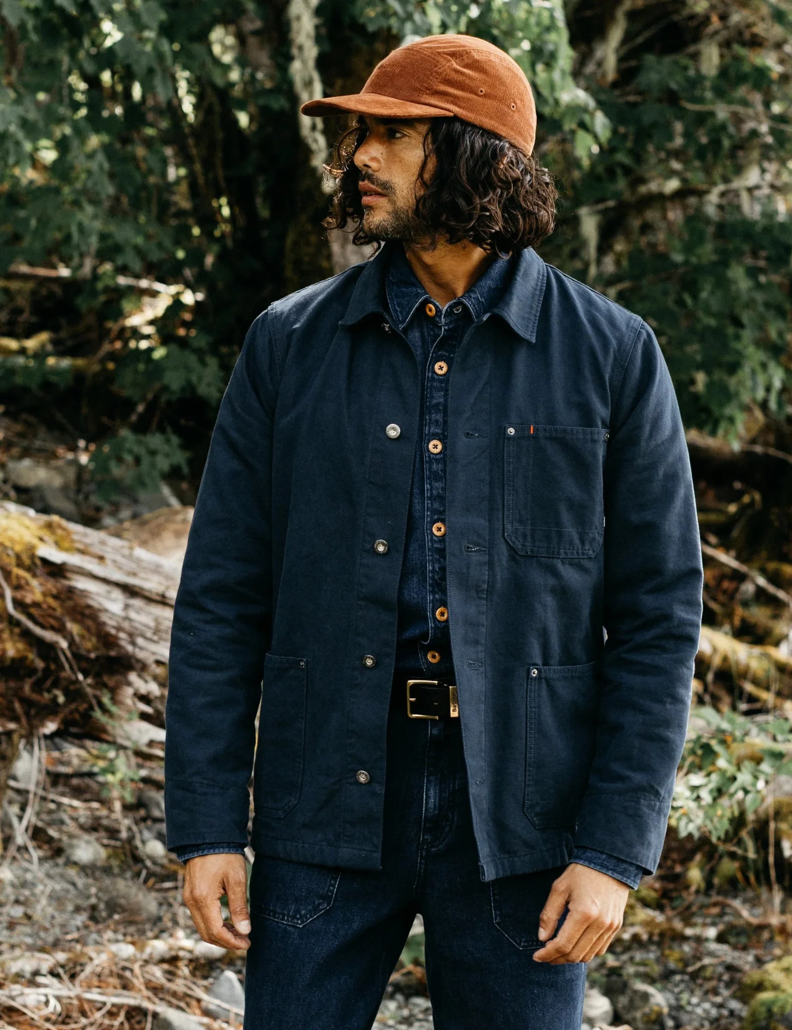 Finisterre Basset Flannel Lined Jacket - Navy Blue - Image 5