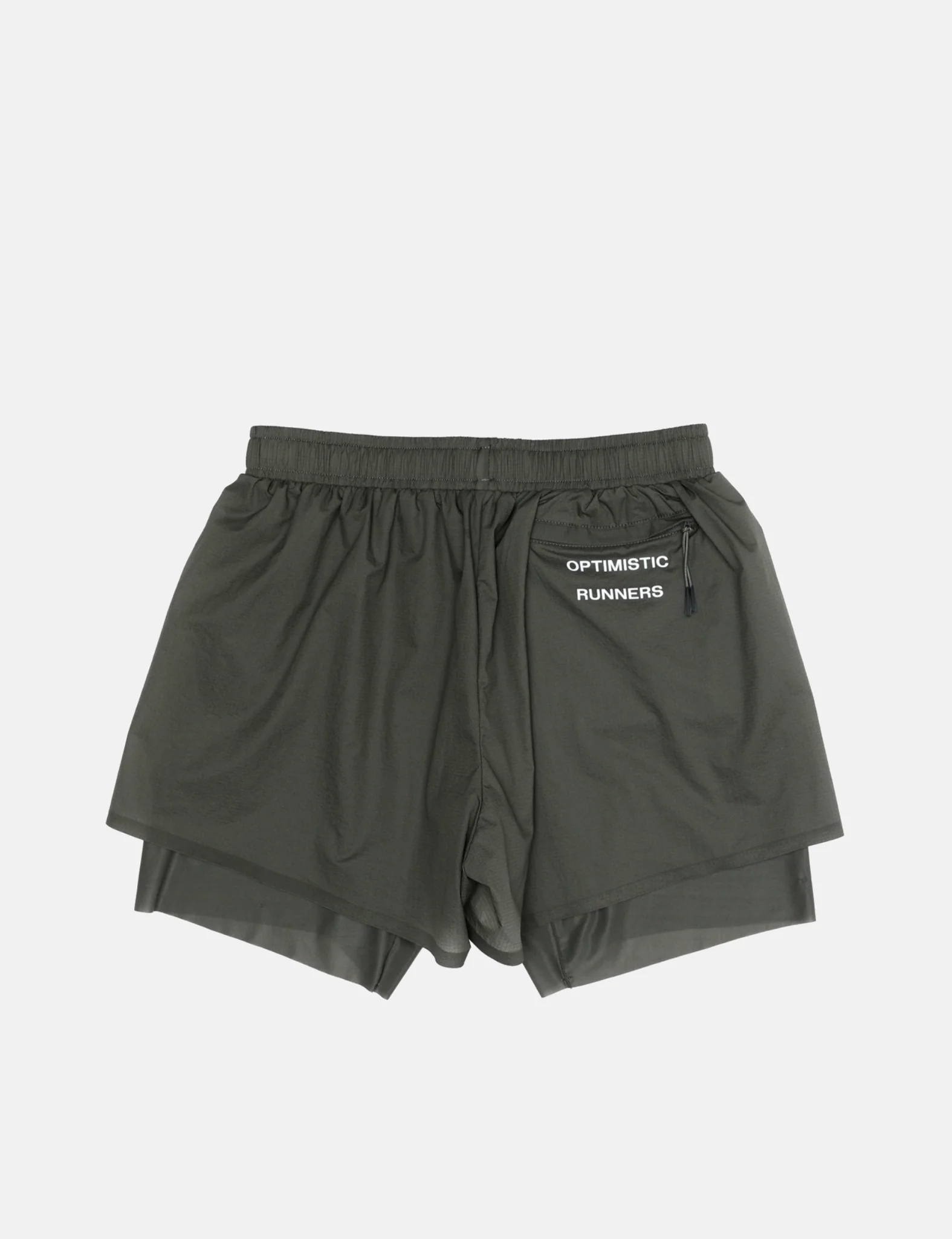 Optimistic Runners Layered Shorts - Dark Green - Image 3