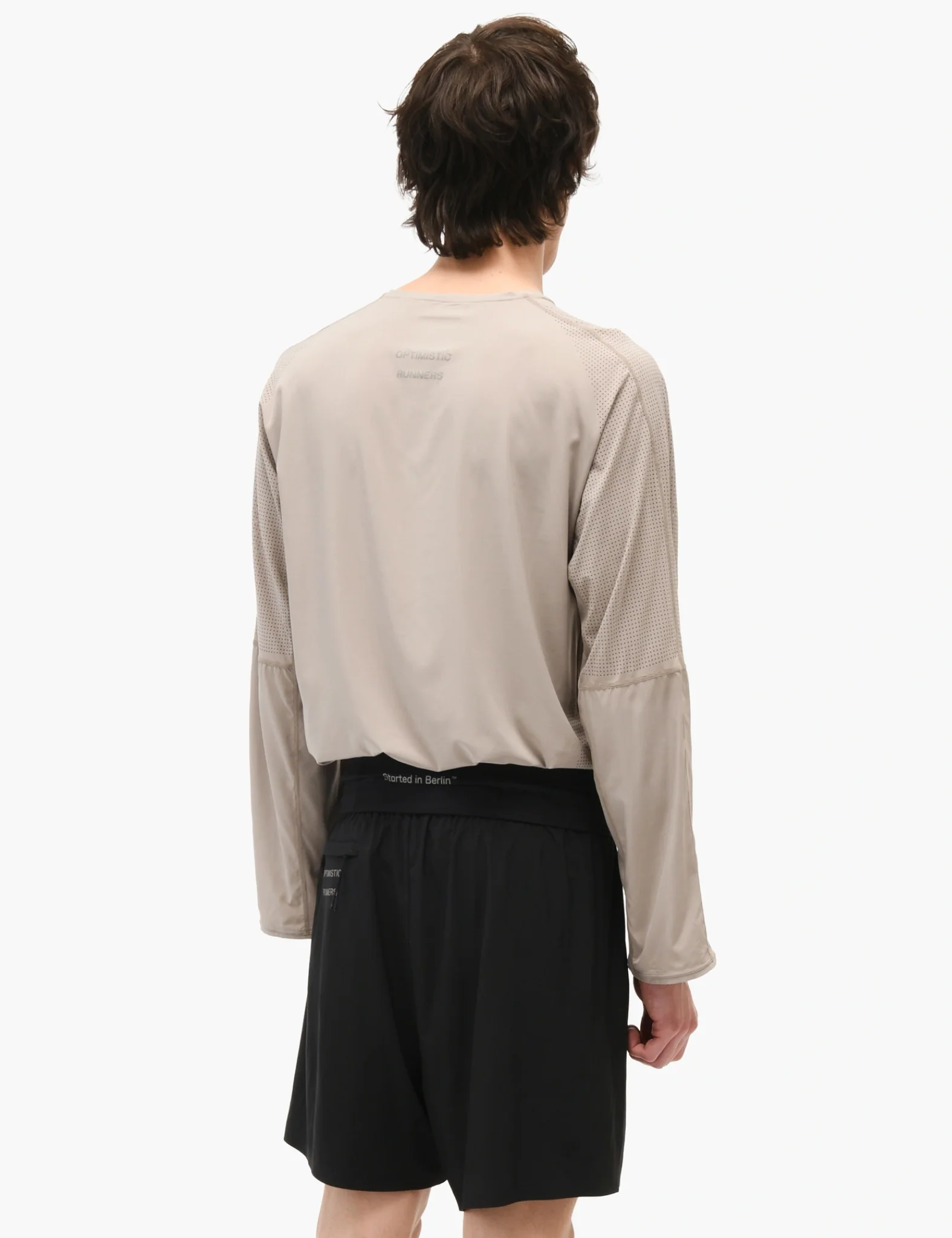Optimistic Runners Perforated LS T-Shirt Camel - Image 4