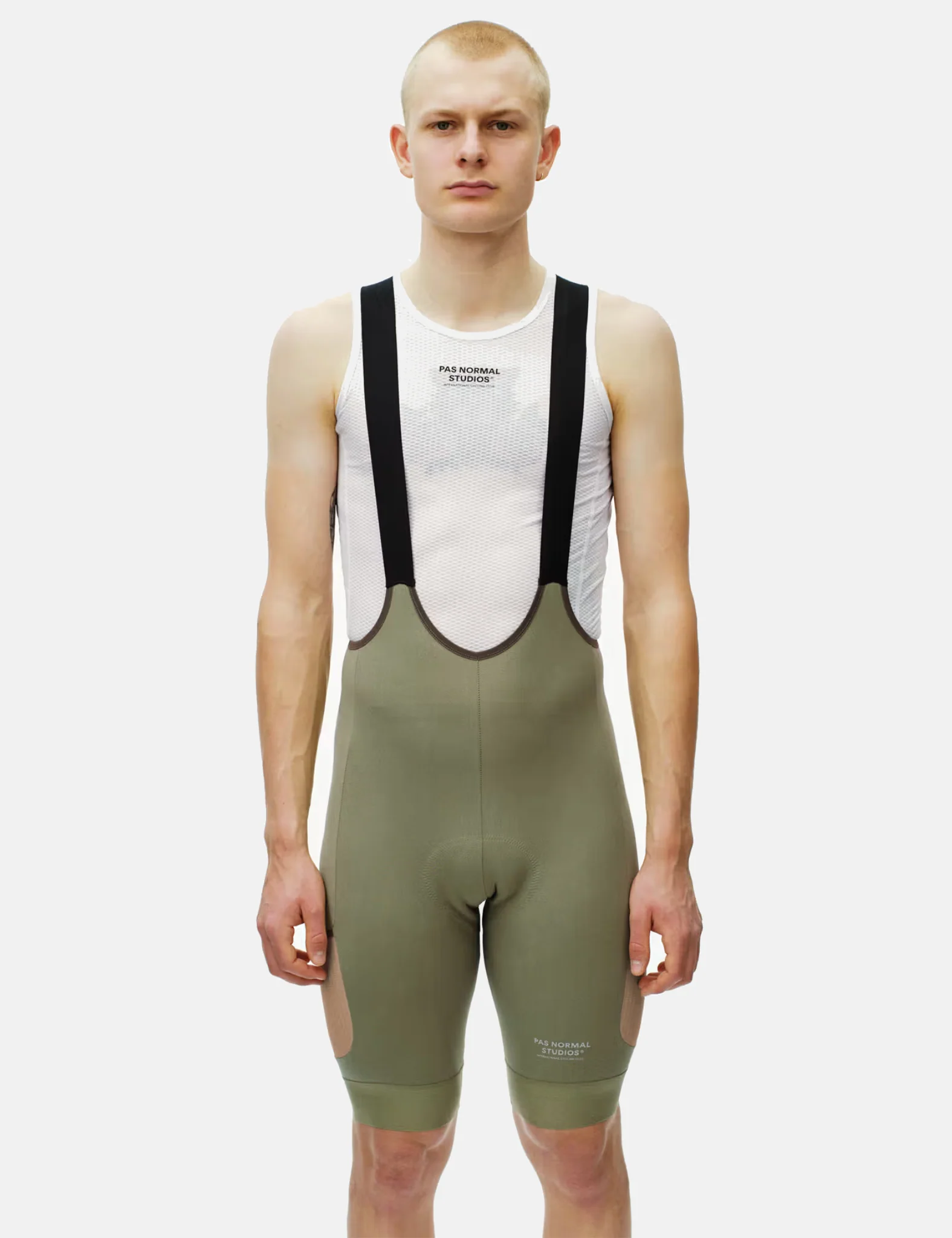 Pas Normal Studios Escapism Cargo Bibs - Light Olive Green