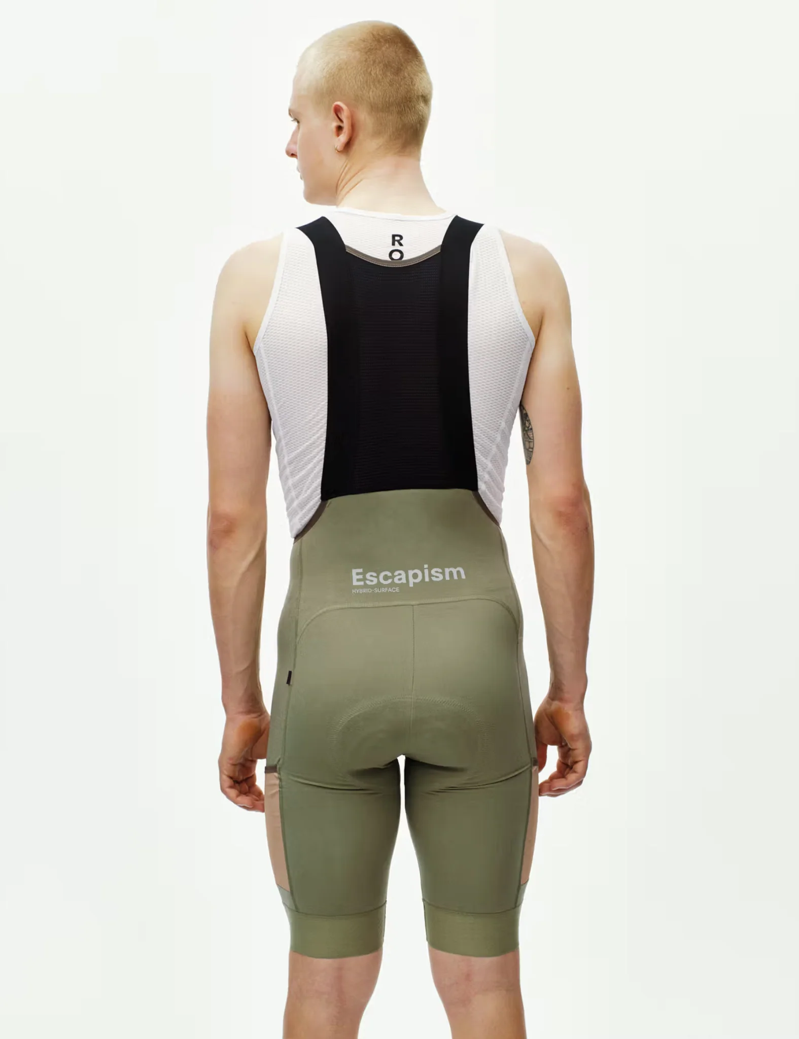 Pas Normal Studios Escapism Cargo Bibs - Light Olive Green - Image 4