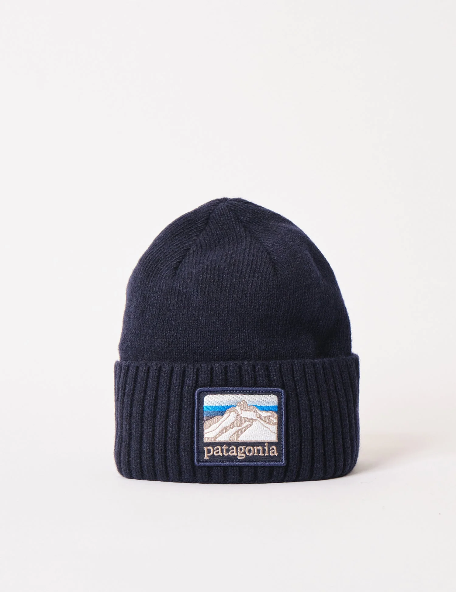 Patagonia Brodeo Line Logo Ridge Beanie Hat - Classic Navy Blue - Image 3