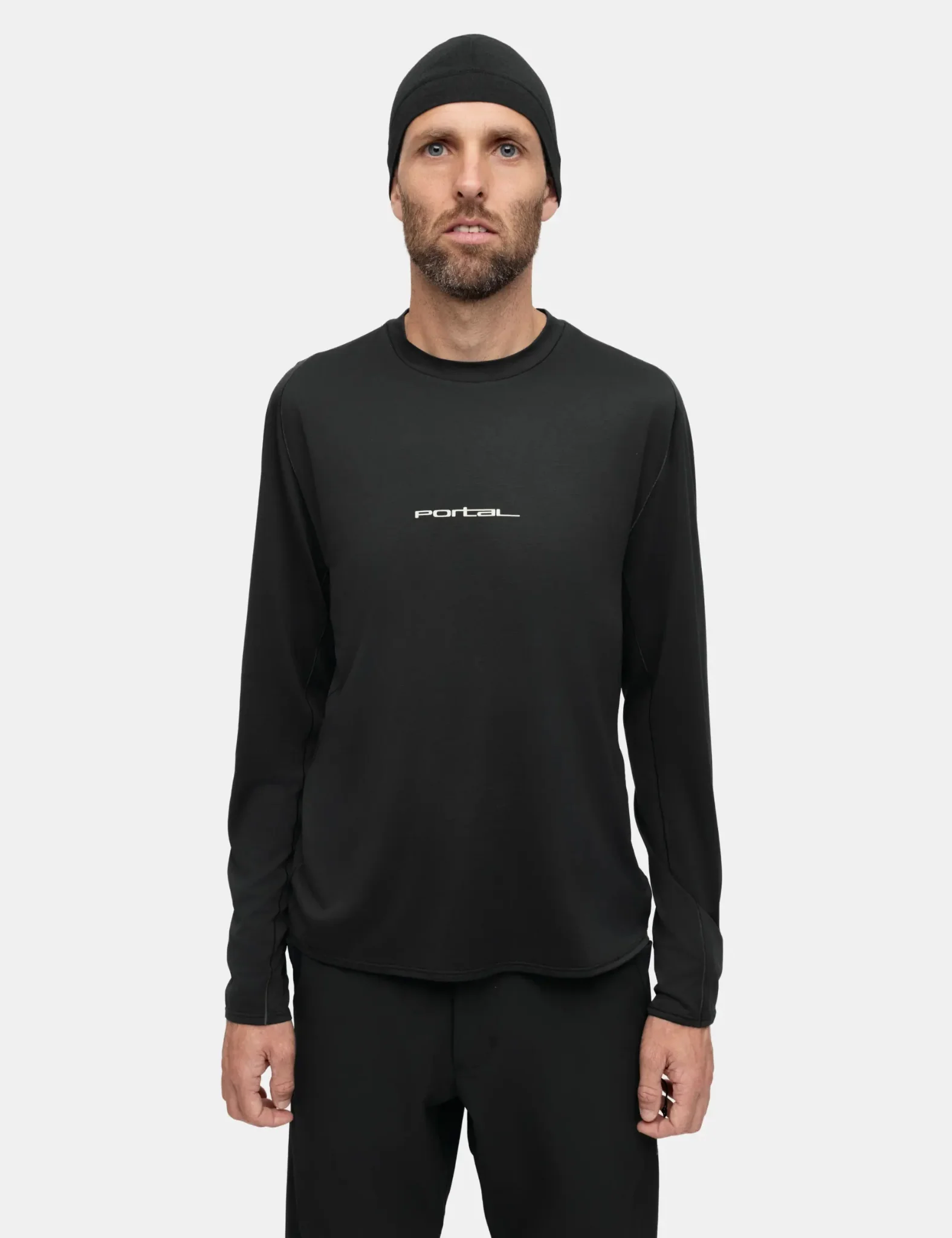 Portal Lateral Peak Long Sleeve T-Shirt - Black Beauty