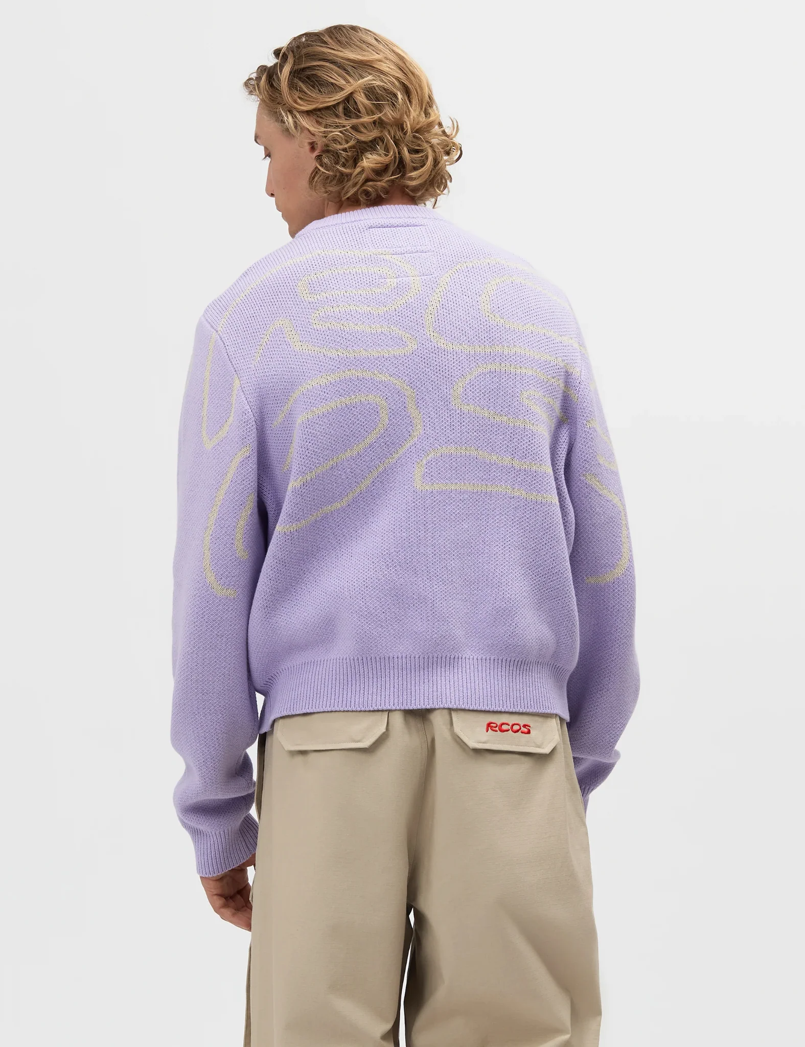RCOS Stack Logo Knit Sweater -  Lavender/Stone - Image 4