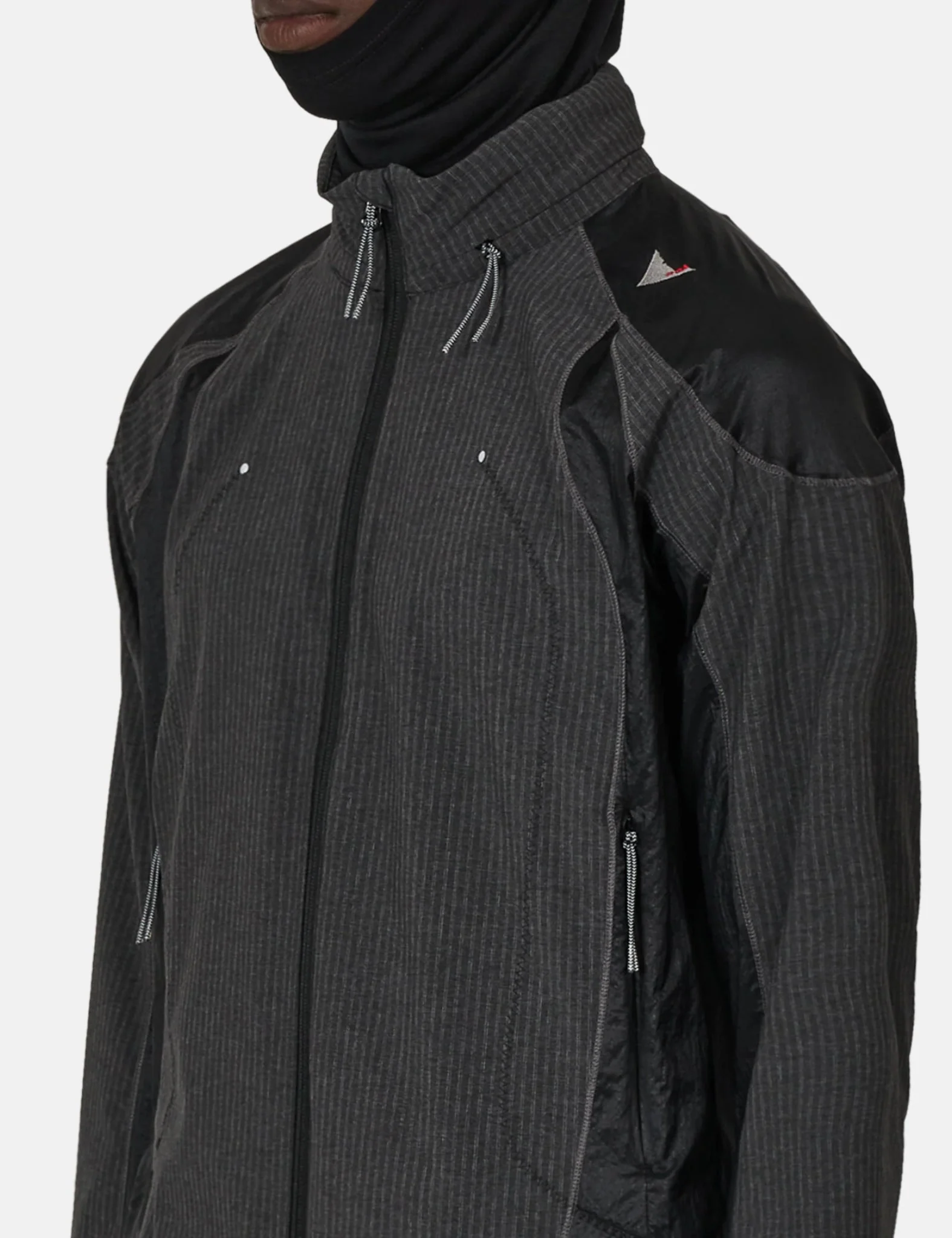 ROA Numb Pinstriped Hooded Wind Jacket - Black - Image 4