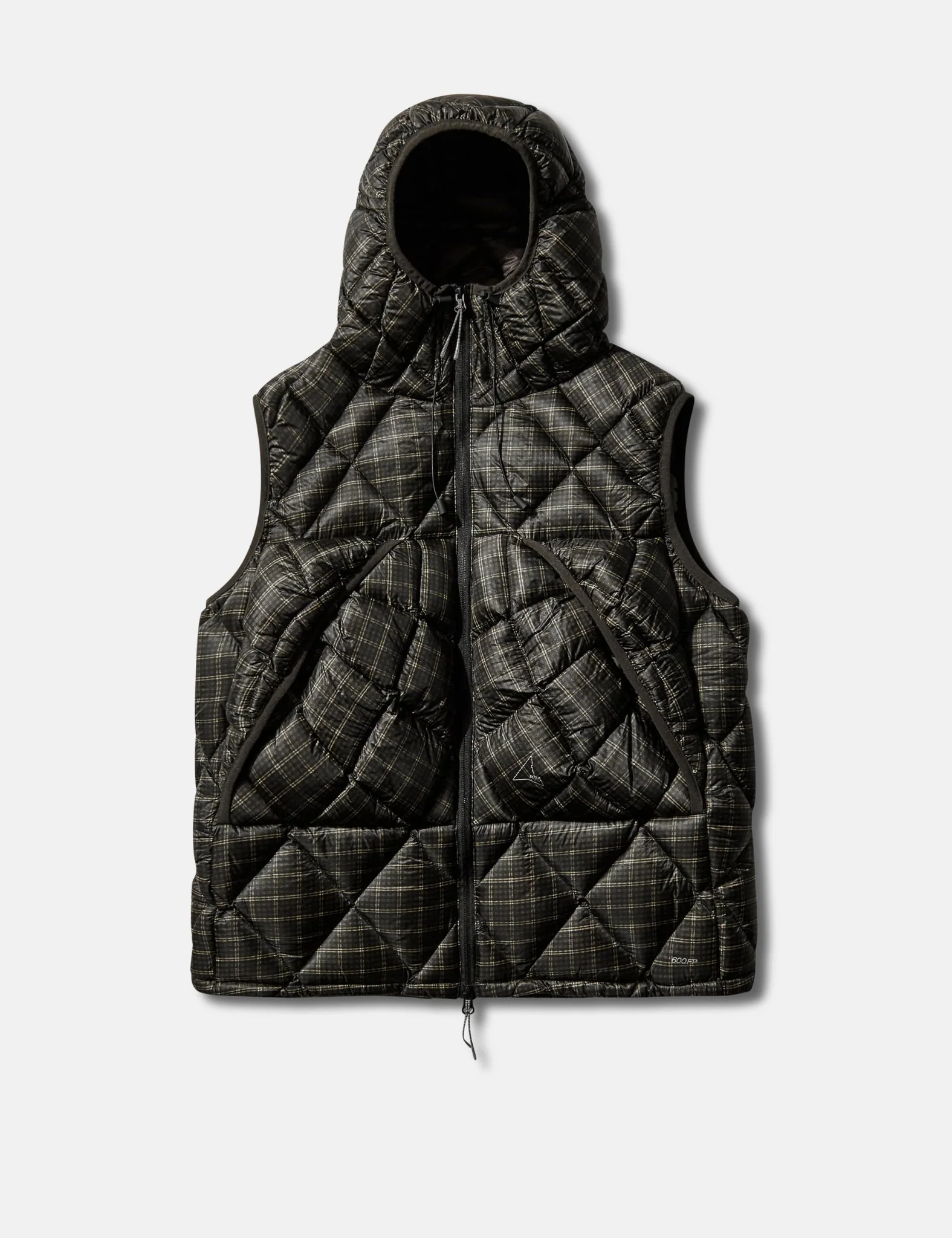 ROA Nuna 600 Fill Power Check Hooded Down Vest - Anthracite Grey - Image 3