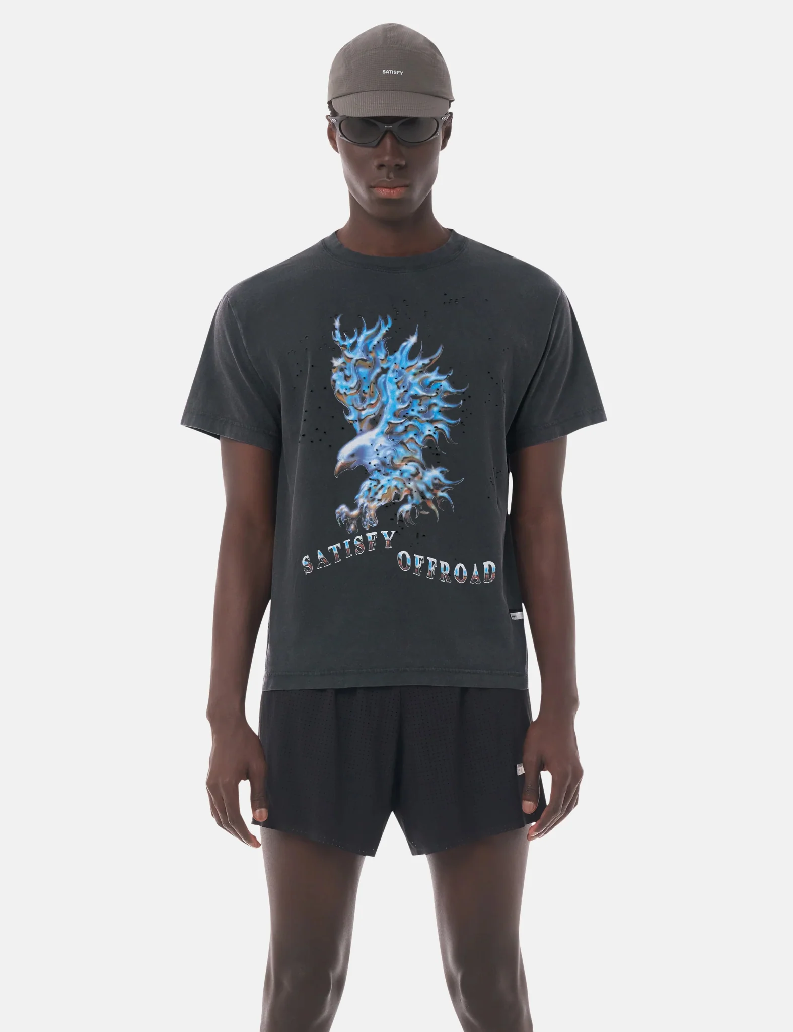 Satisfy MothTech T-Shirt (Eagle) - Aged Black