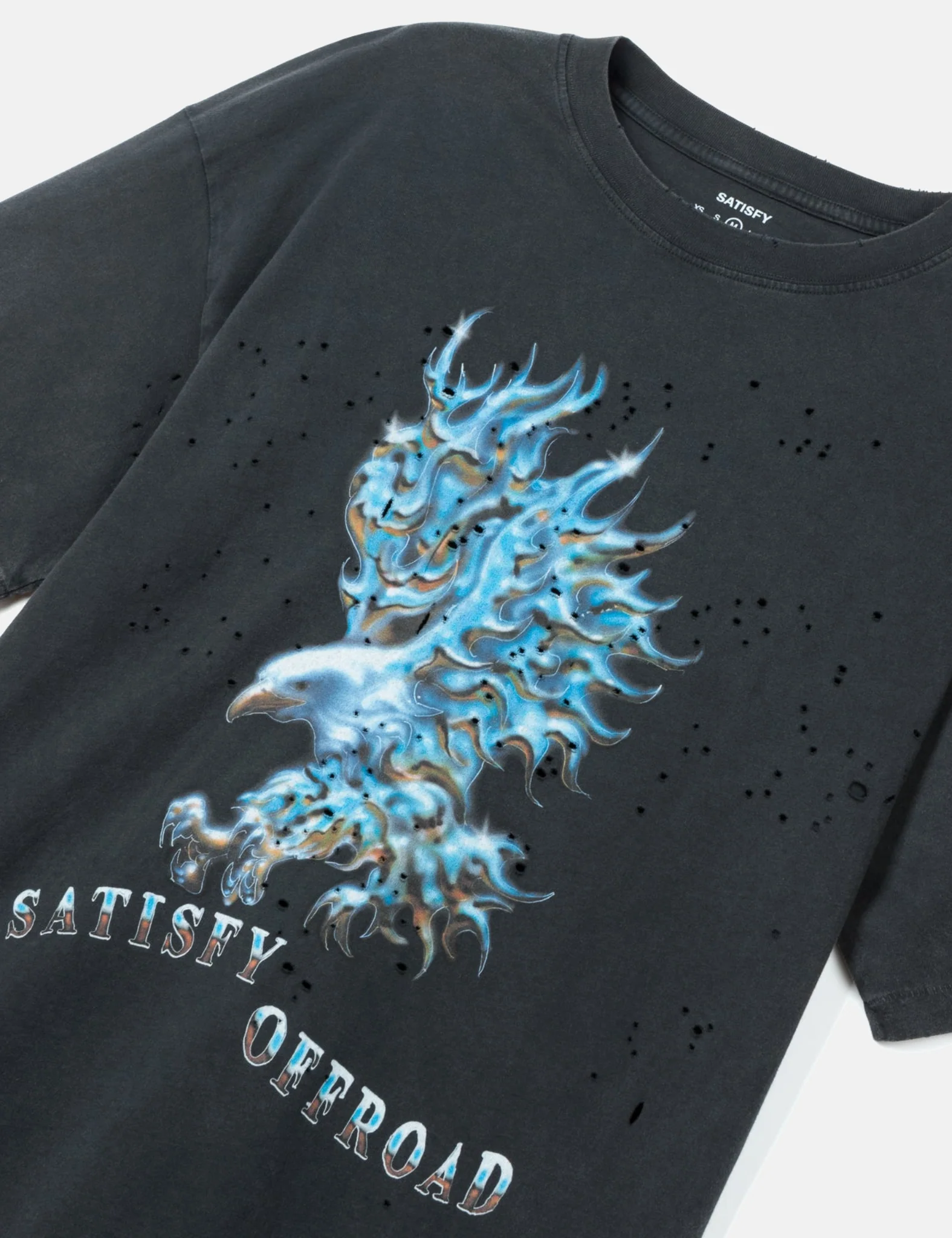 Satisfy MothTech T-Shirt (Eagle) - Aged Black - Image 2