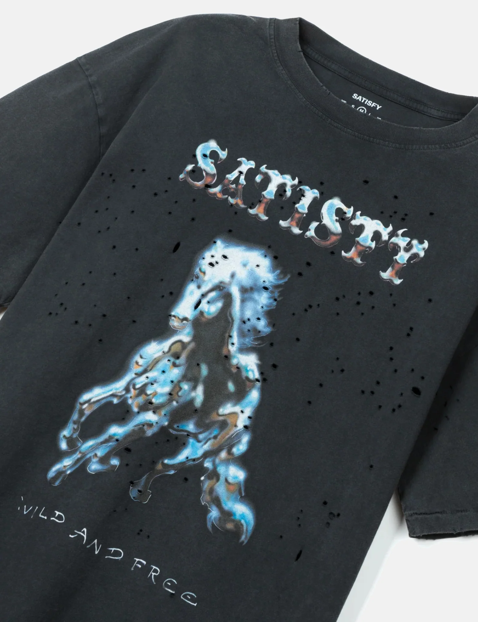 Satisfy MothTech T-Shirt (Horse) - Aged Black - Image 2
