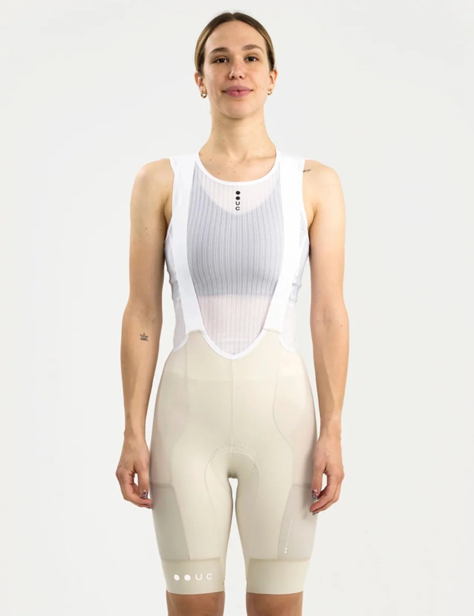 Universal Colours Mono Cargo Womens Bib Short - Off White