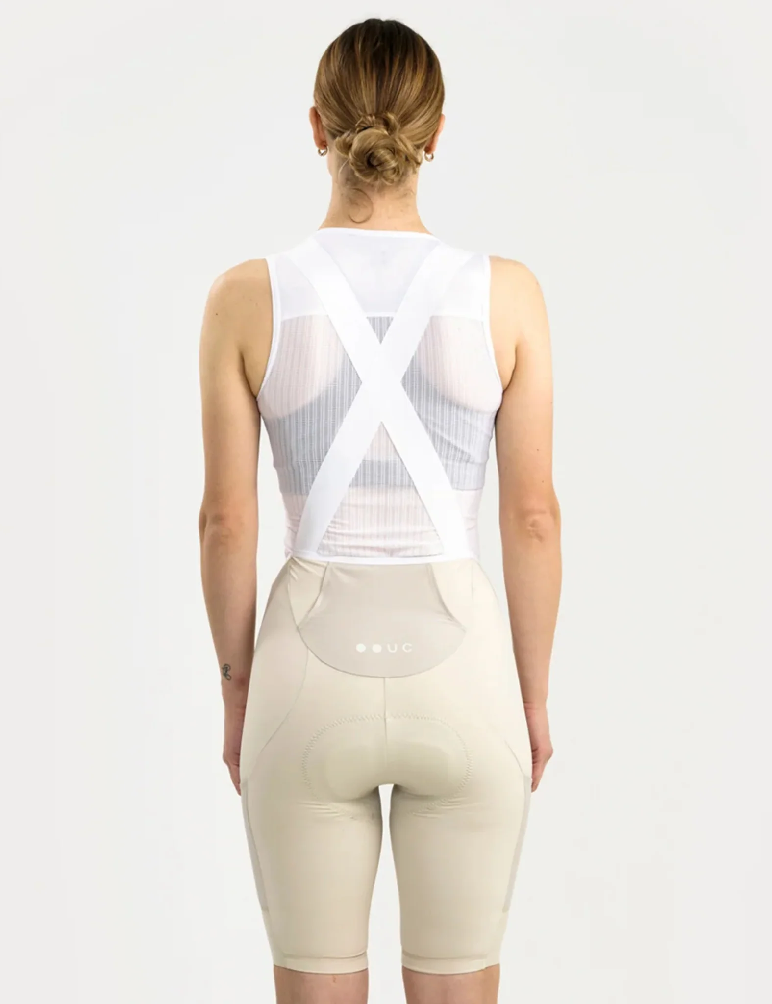 Universal Colours Mono Cargo Womens Bib Short - Off White - Image 3